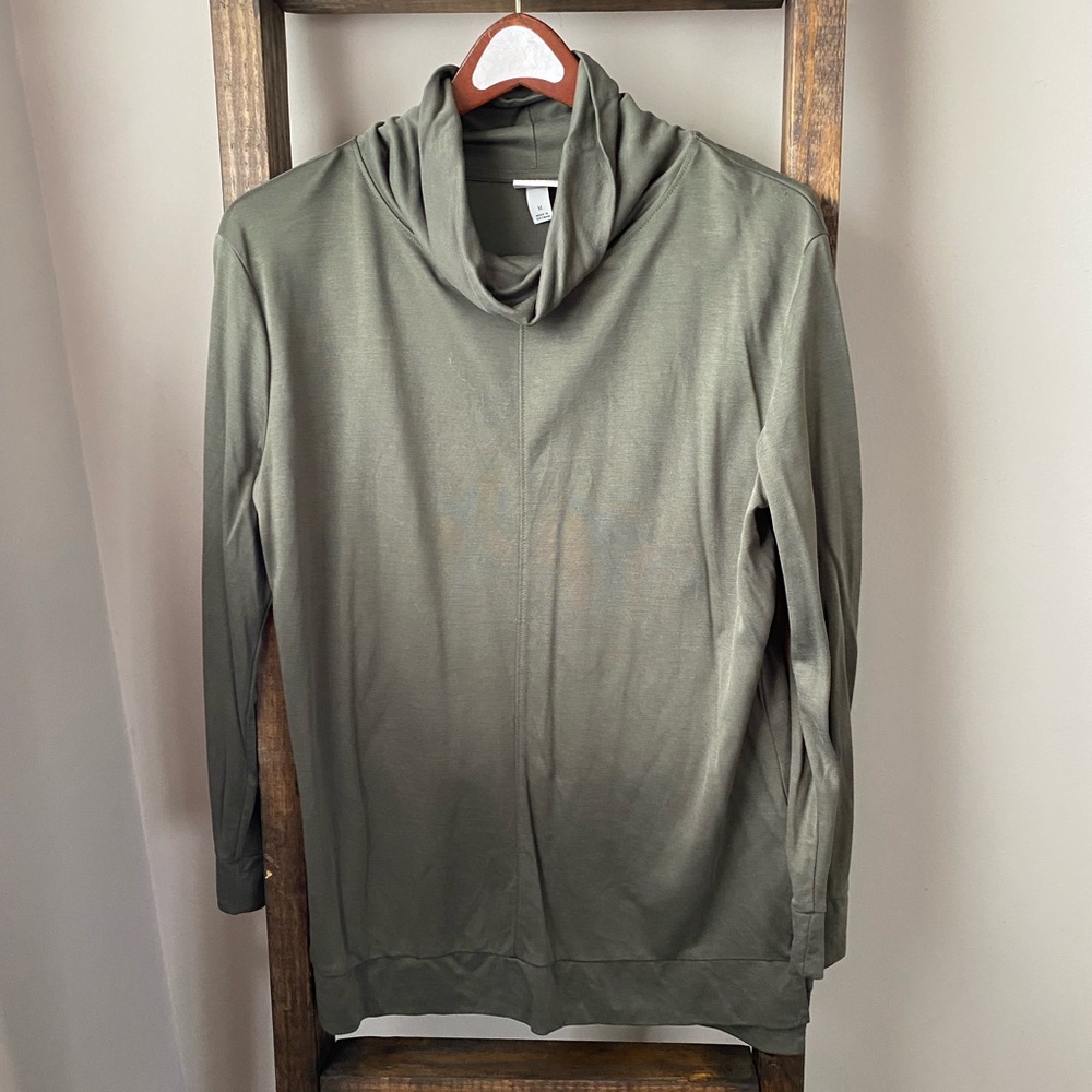 Green Cowl Neck Pullover